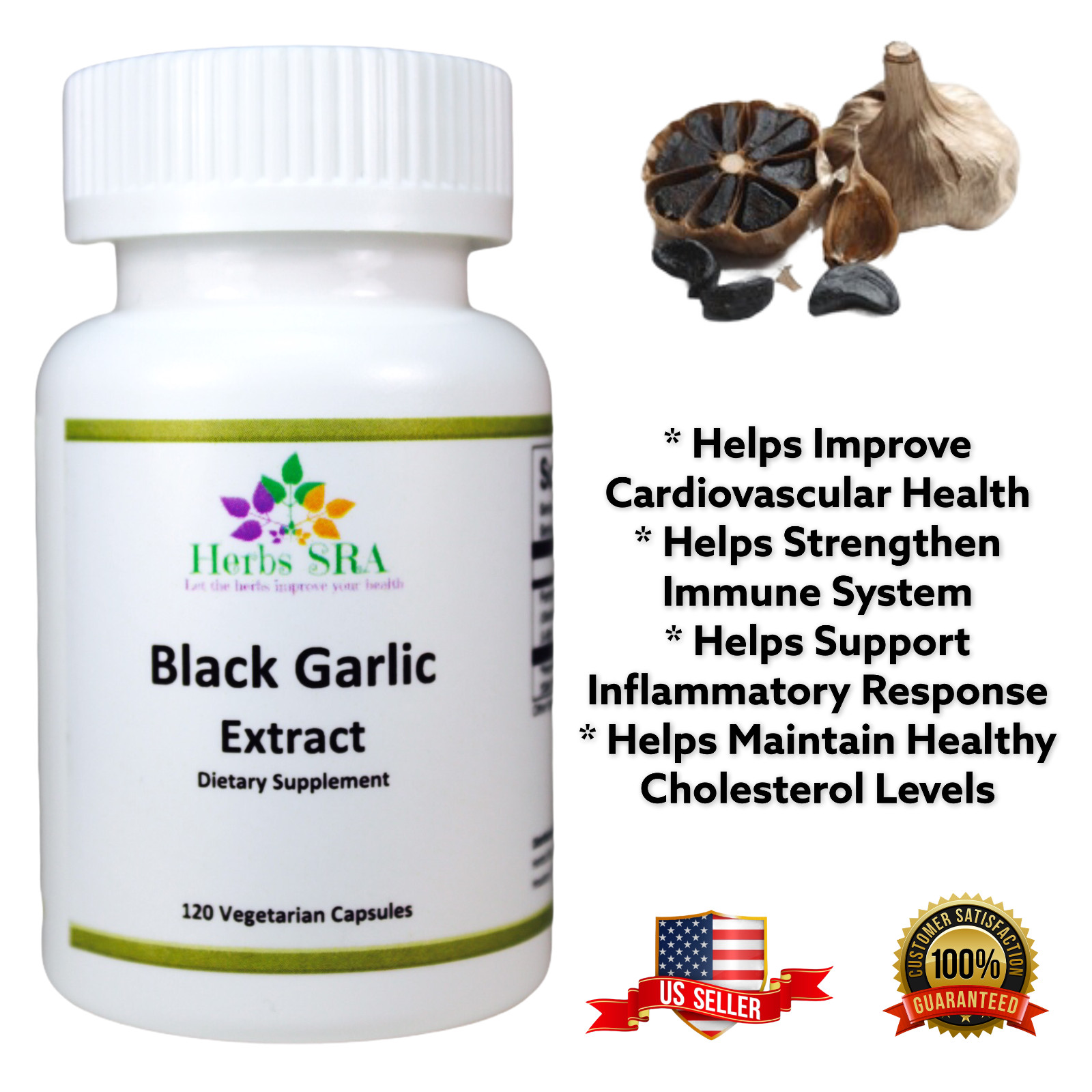 AJO NEGRO, Fermented Garlic Extract, Bad Cholesterol and Blood Pressure Support.