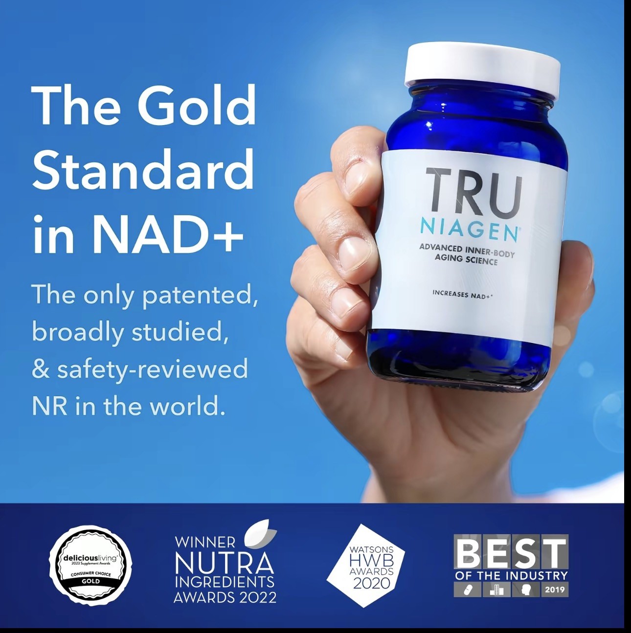 3 Pack Tru Niagen Nicotinamide Riboside Chloride 300mg 90 NR Vegetarian Capsules