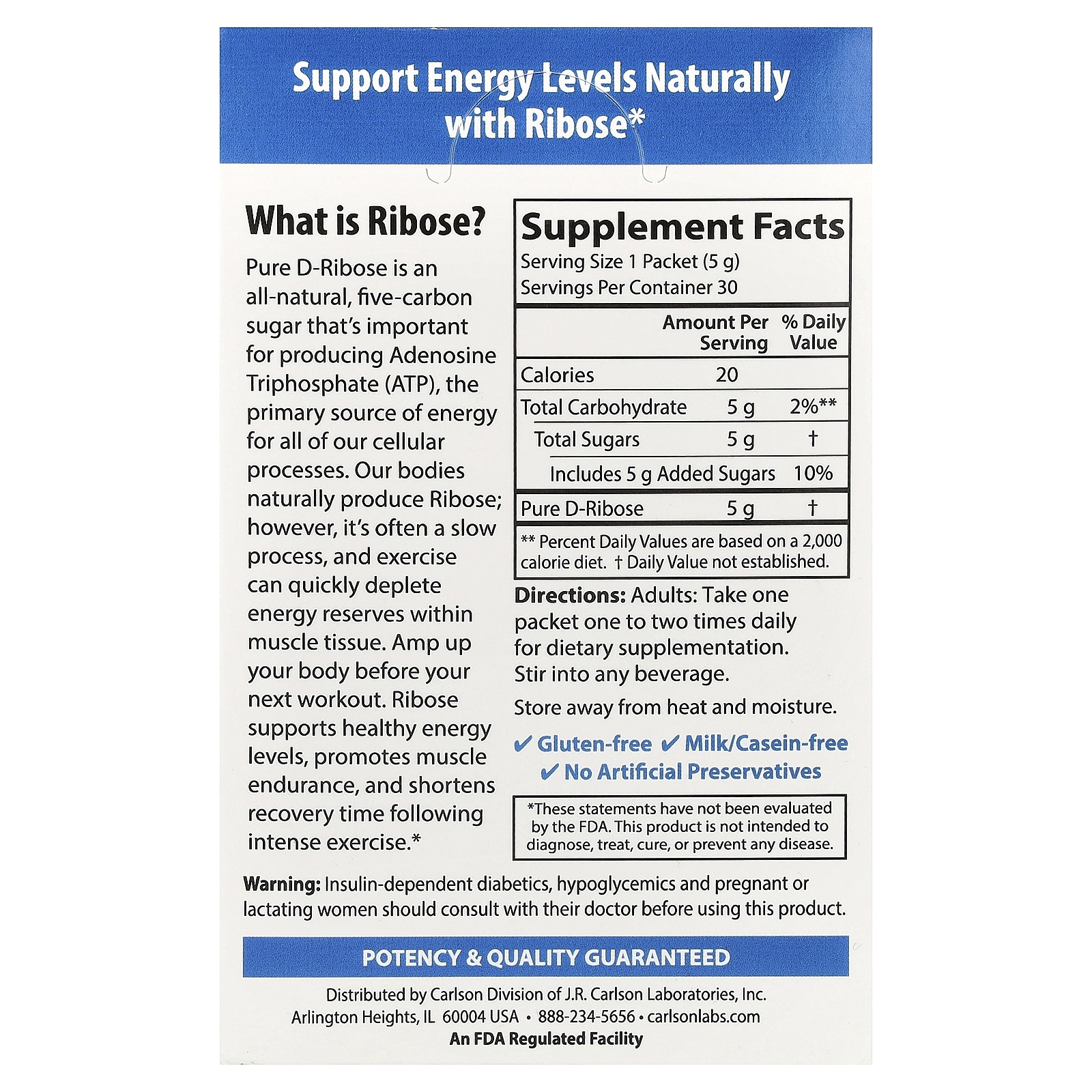 Ribose, 30 Single Serving Packets, 5 g Each