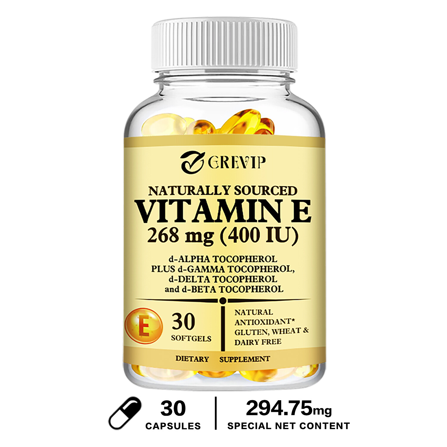 Naturally Sourced Vitamin E – for Skin, Heart, Brain, and Immune System Health
