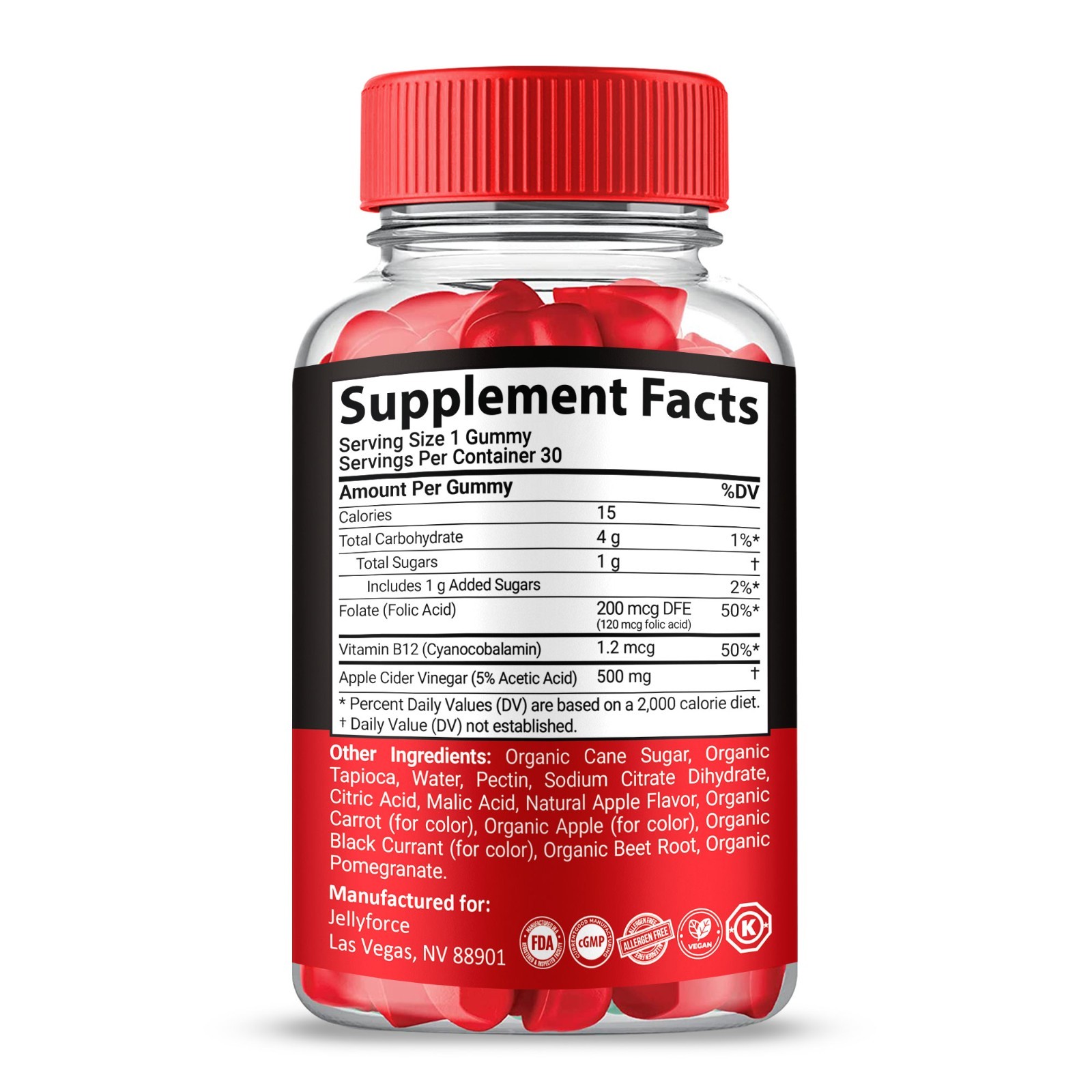 Jelly Force Gummies, Max Strength, JellyForce All Natural Supplement (1 Pack)