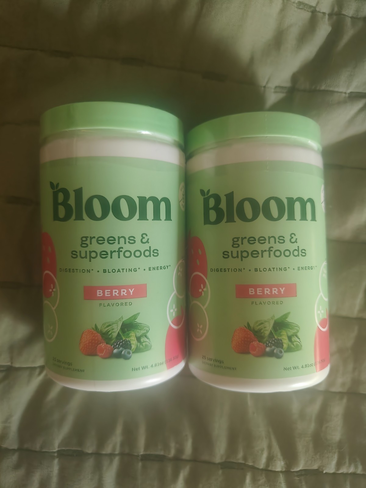 FOR 2 Bloom Nutrition Greens & Superfoods Powder Mixed Berry 25 Servings 4.8oz