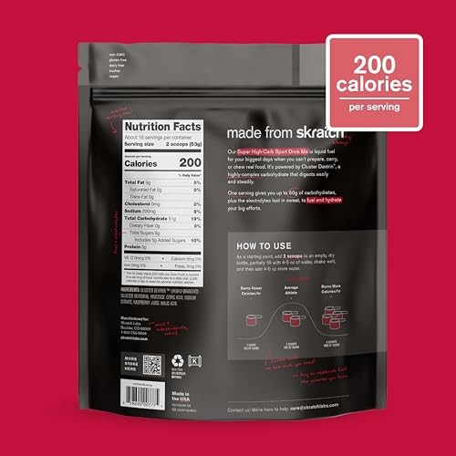Super High-Carb Drink Mix Packets – 8 Servings (Pack of 1) Raspberry