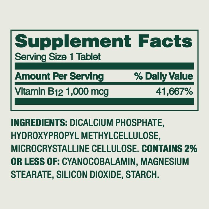 Spring Valley Vitamin B12 Timed-Release Tablets 1000 mcg, 300 Count