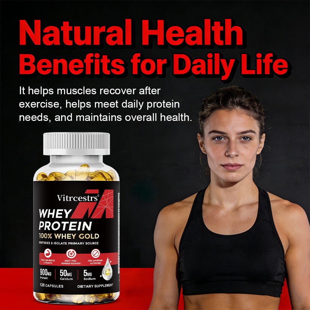 Whey Protein Capsules – 900mg Protein for Muscle Recovery & Strength 30~120 Caps