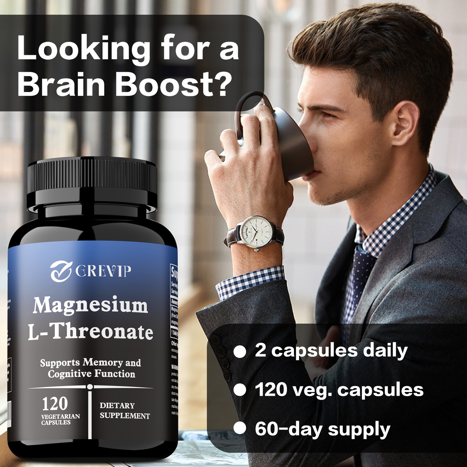 Magnesium L-Threonate 2000mg-Life Extension,Brain Health,Memory,Focus,Cognitive