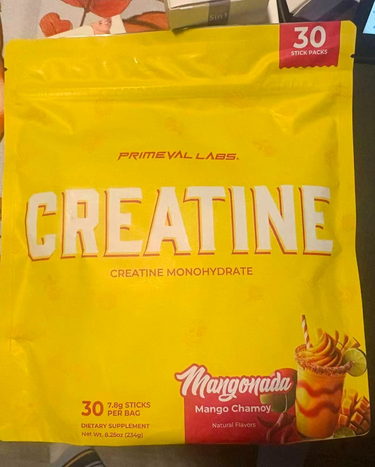 Primeval Labs Clean Creatine Monohydrate Powder 2 packs of 30 per bag