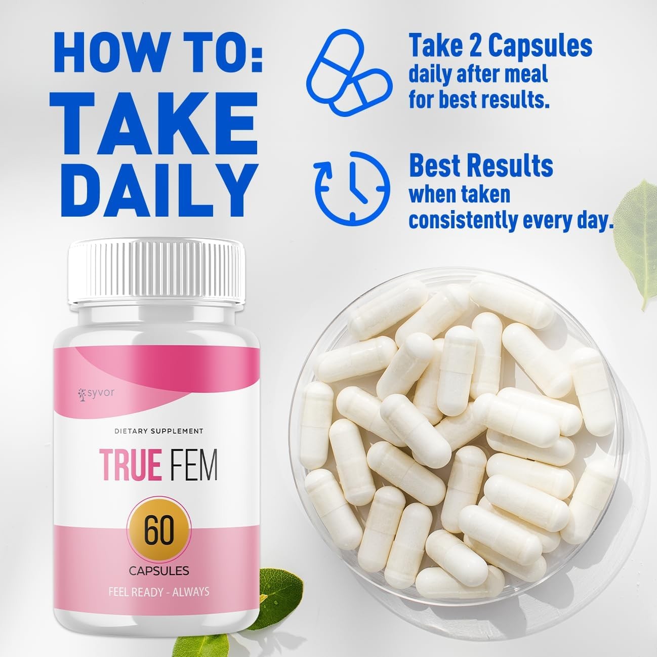 2 Pack)True Fem Capsules,Official TrueFem Support Pills w/All Natural Ingredient