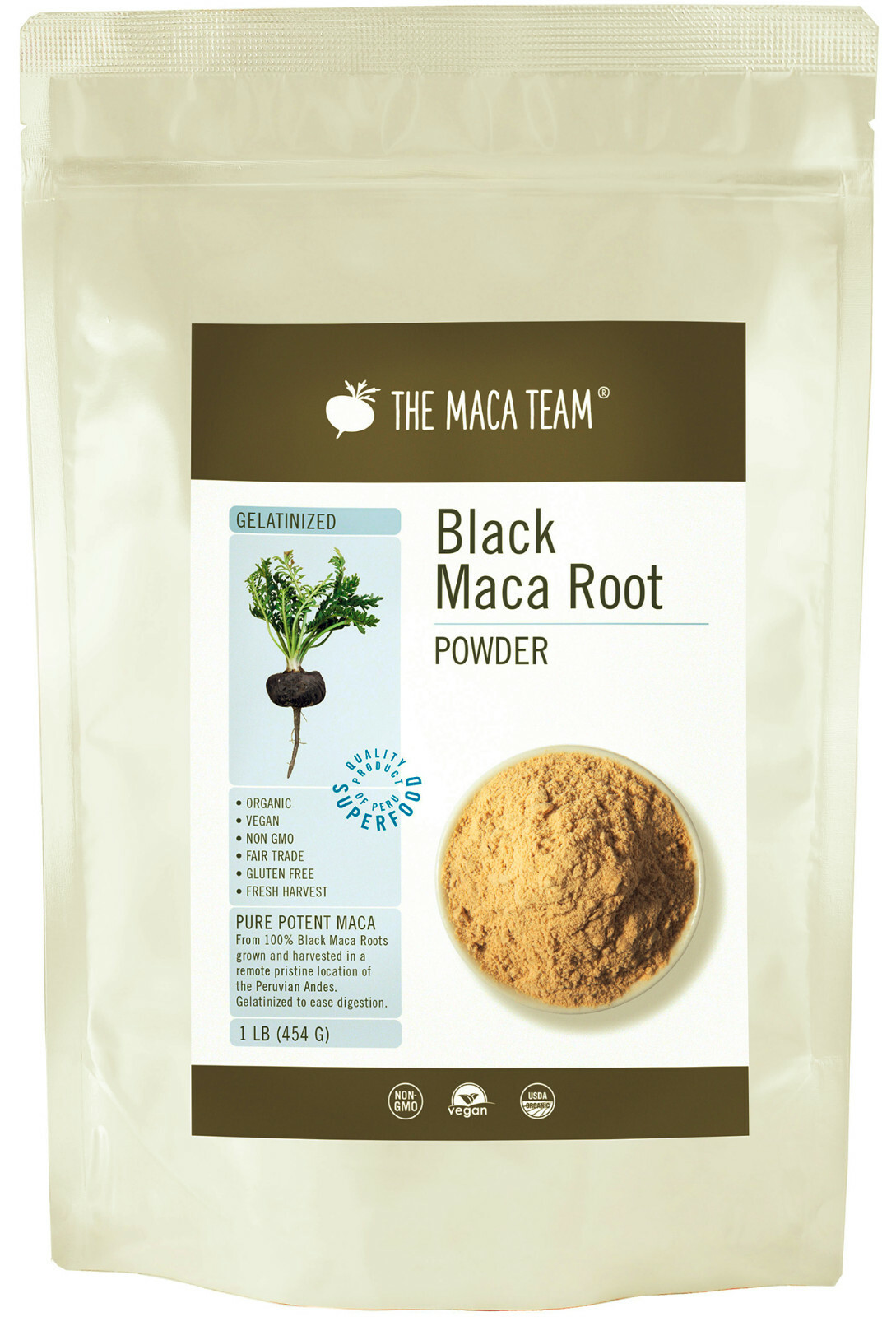 Organic Gelatinized Black Maca Root Powder – Fairly Traded Fresh Harvest