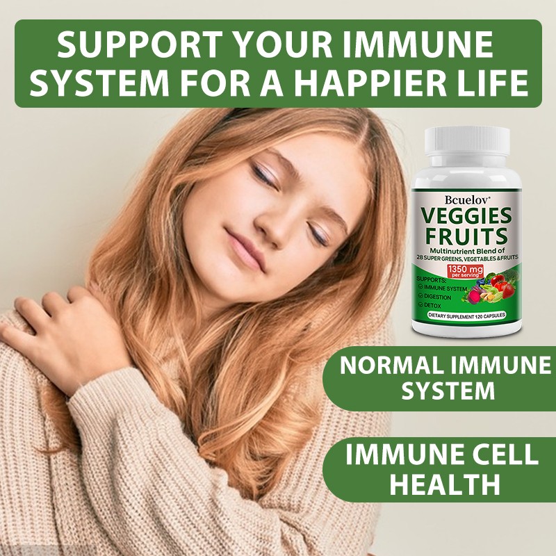 Fruit Vegetable Capsules Digestive Less Gas Bloating Boost Metabolism 120 CT