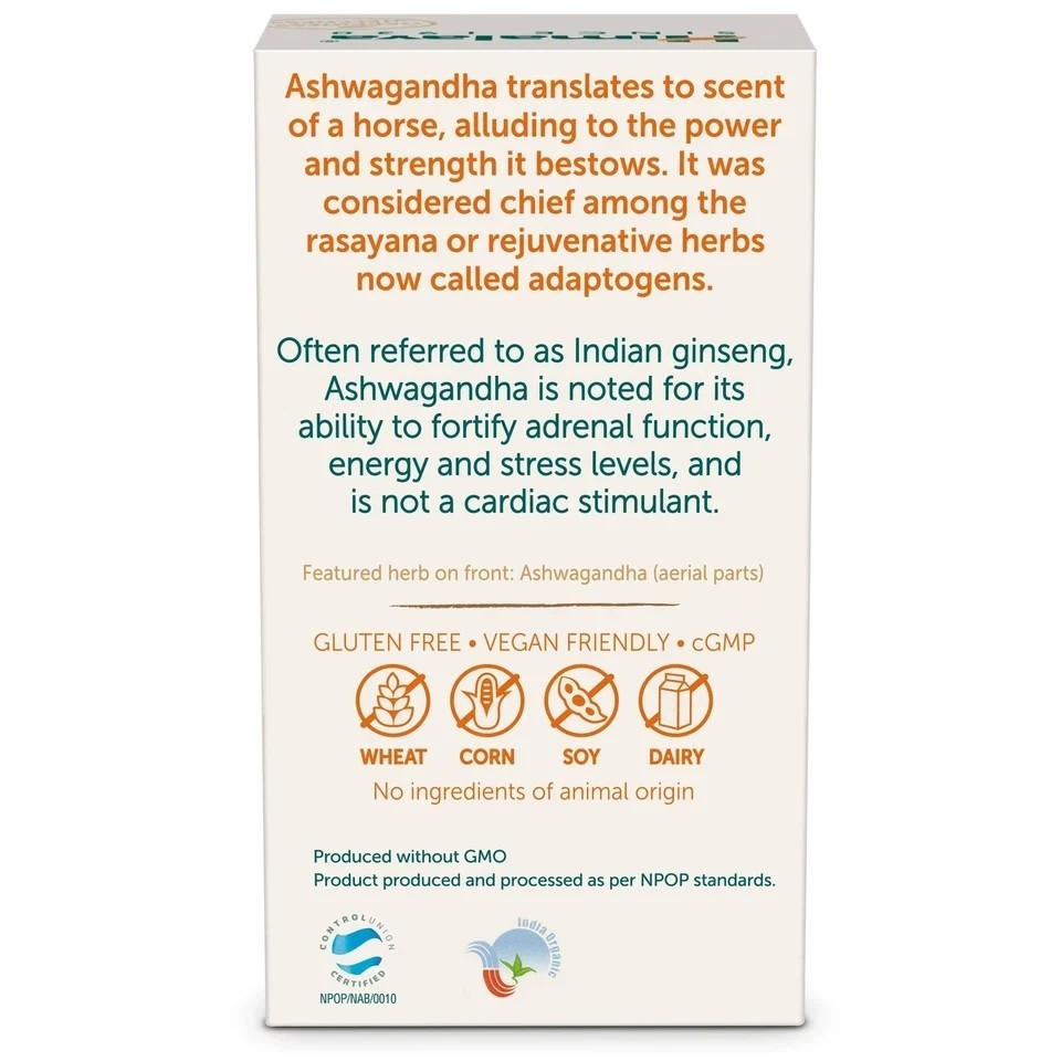Himalaya Organic Ashwagandha 60 Caplets For Stress and Boost energy f343