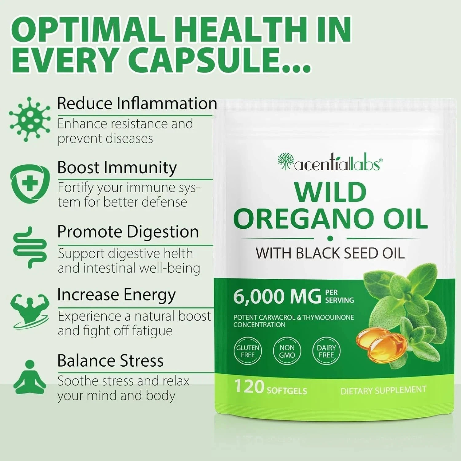 Resilia Oil Of Oregano With Black Seed Oil 6,000MG