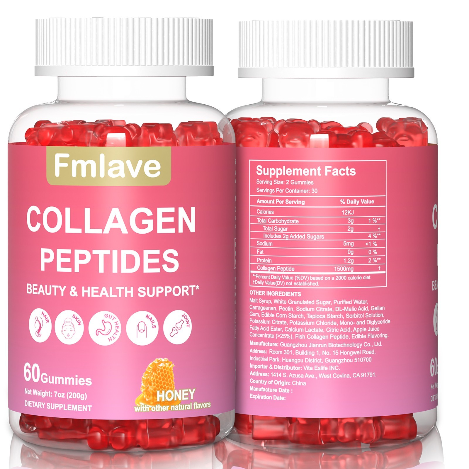 Premium Collagen Gummies Hydrolyzed for Healthy Skin, Joints, Hair & Nails 60pcs