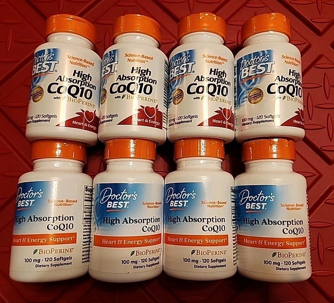 8x Doctor’s Best CoQ10 100mg 120 Softgels High Absorption Exp 04/27+