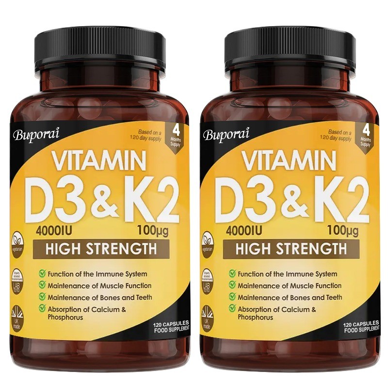 Vitamin D3 and K2 240pcs,Calcium Absorption, Strong Teeth and Bones,Heart Health