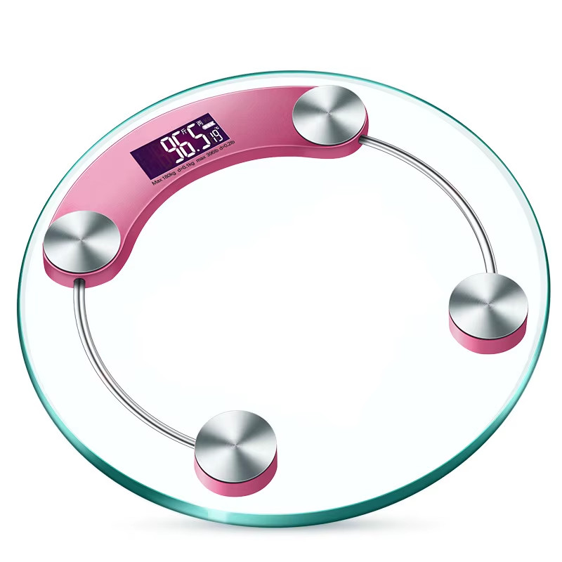 LCD Digital Bathroom Scale Round 180kg/400lb 0.1kg Precision Body Weight