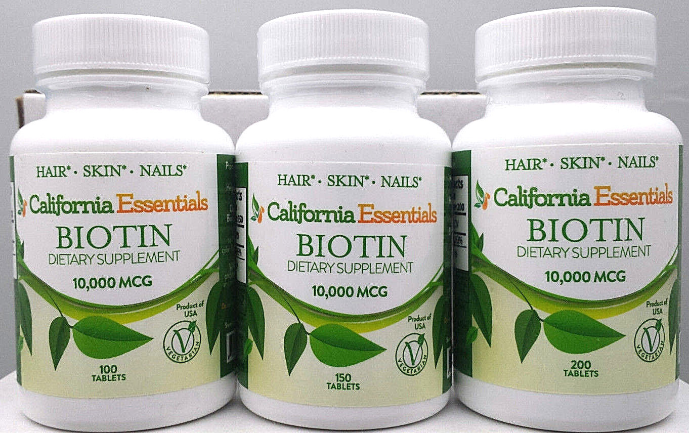 BIOTIN 10,000 and CALCIUM MAX STRENGTH- HAIR,SKIN,NAIL HEALTH -SEALED-FREE SHIP