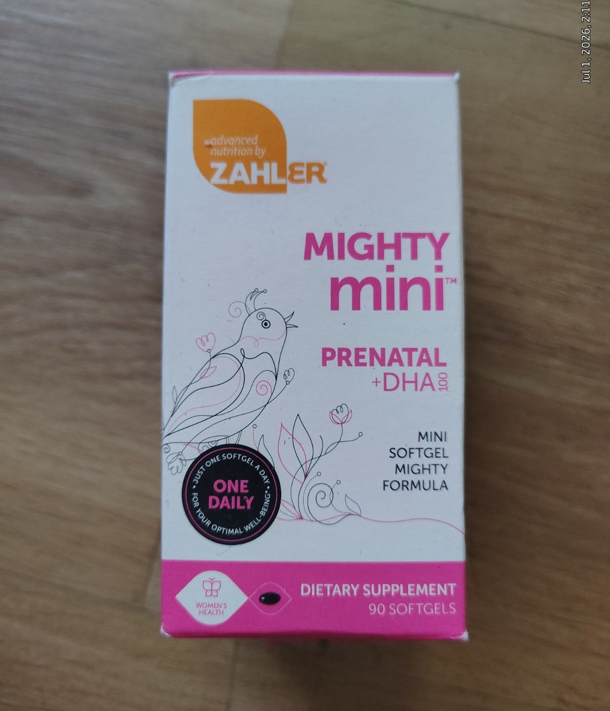 Zahler Mighty Mini Prenatal Support + DHA Supplement Softgels 90 Count Women