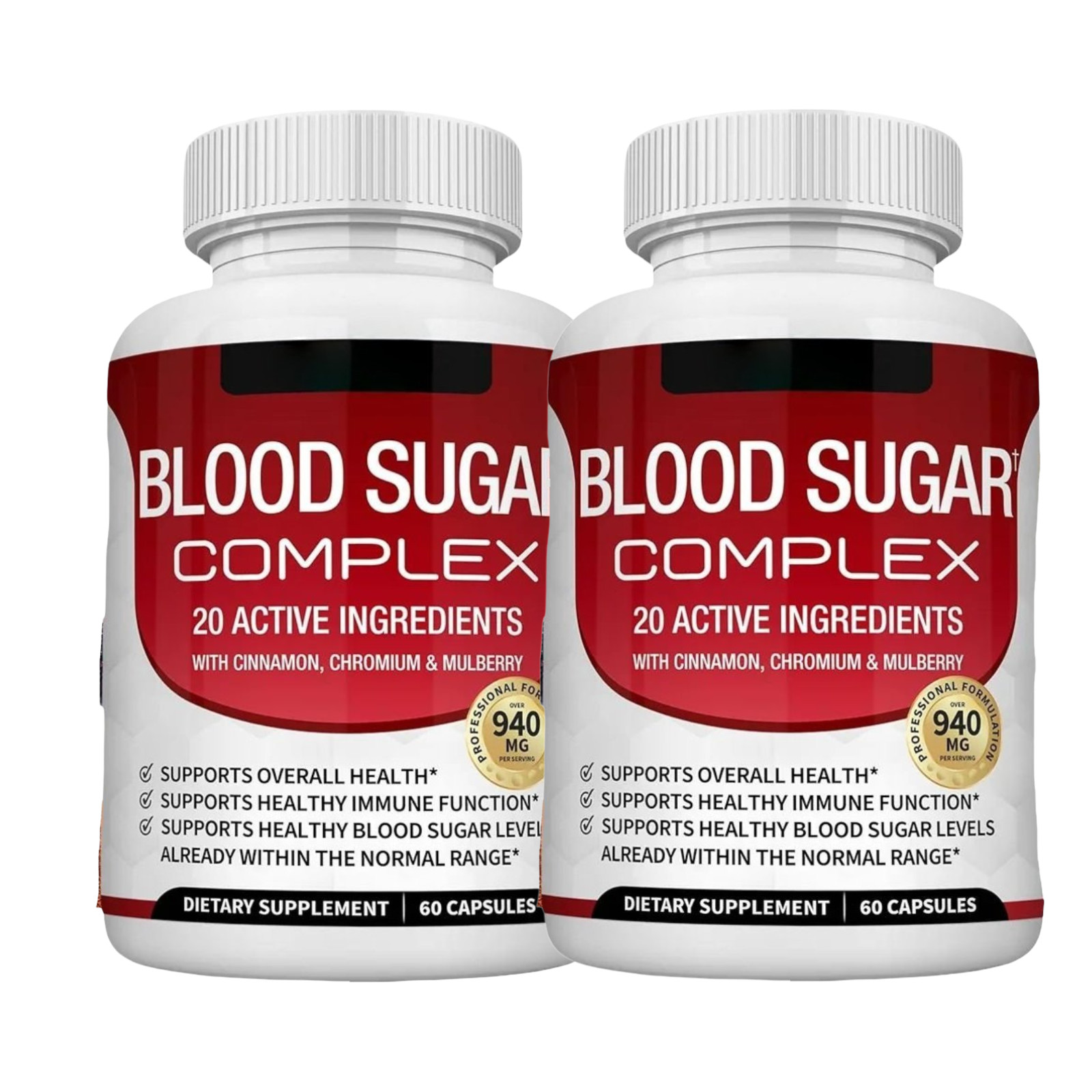 2-Pack Blood Sugar Complex – High Quality Daily Natural Blood Sugar Capsules Rel