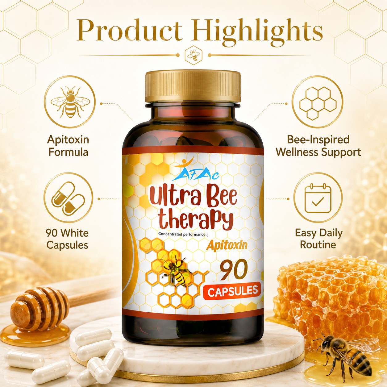 Natural Bee 2 BIOBEE inflamatory Arthritis support bee therapy Venom veneno 180