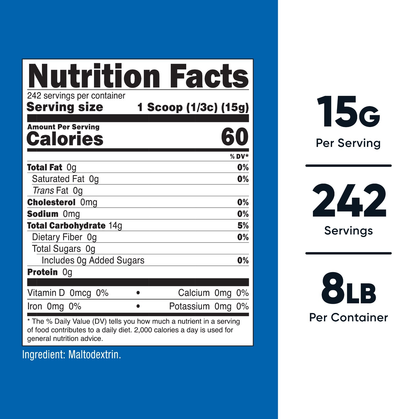 Nutricost Maltodextrin Powder 8LBS – High Quality, Pure Powder – Gluten Free