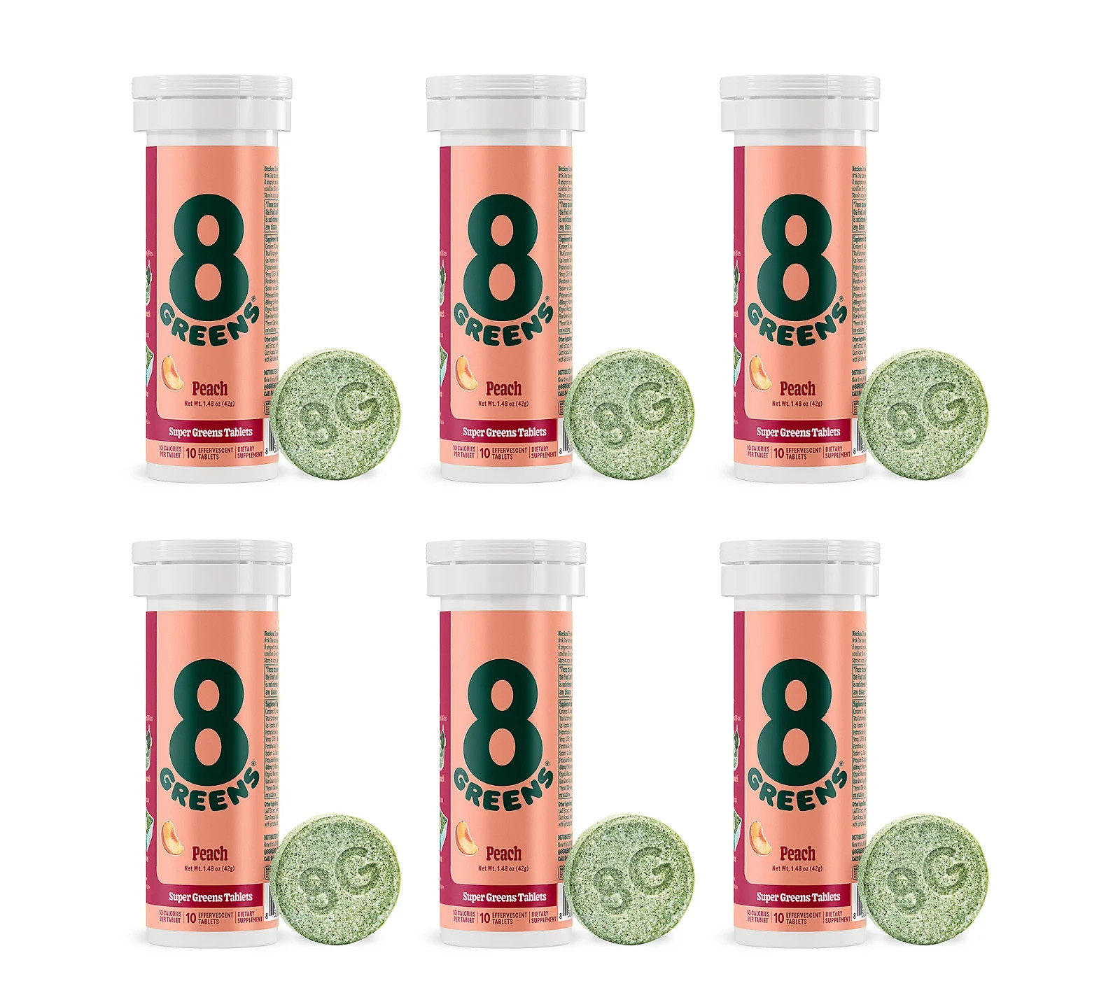 8Greens Daily Greens Effervescent Tablets – Peach- 30 Tablets Exp 06/2027