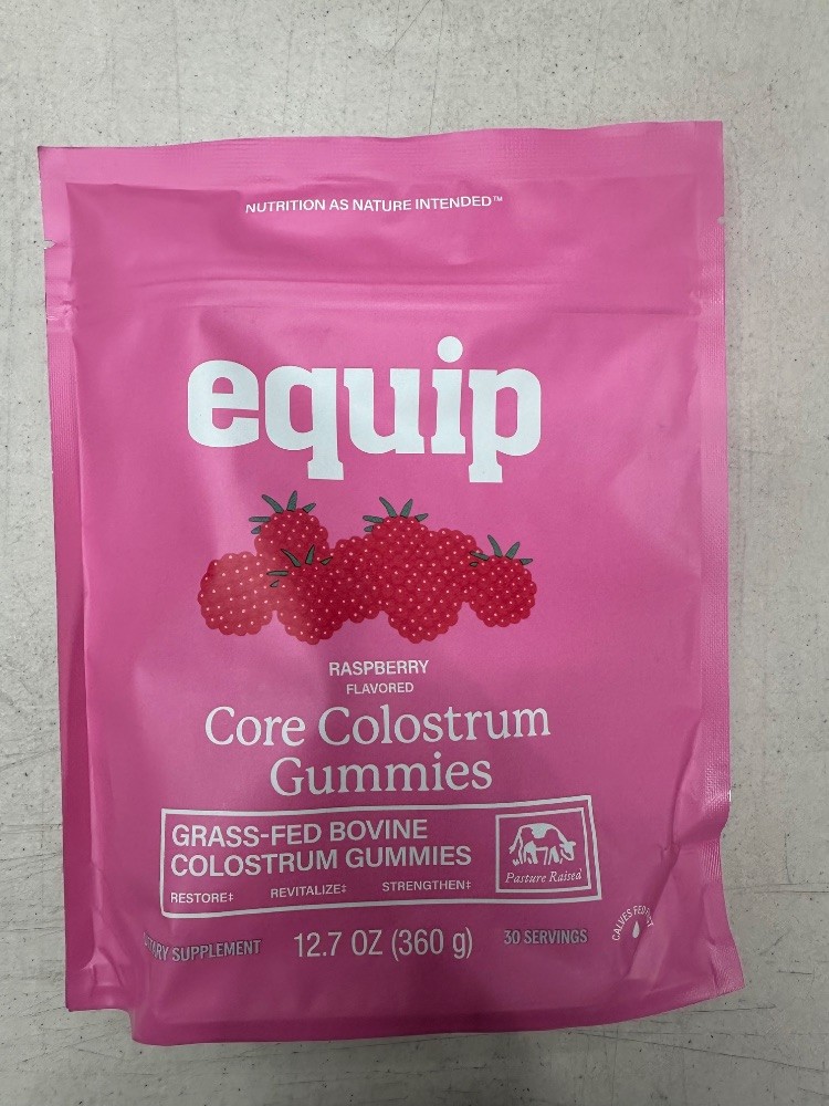 Equip Core Colostrum Gummies Raspberry Grass-Fed Bovine 12.7oz 30 Servings NEW