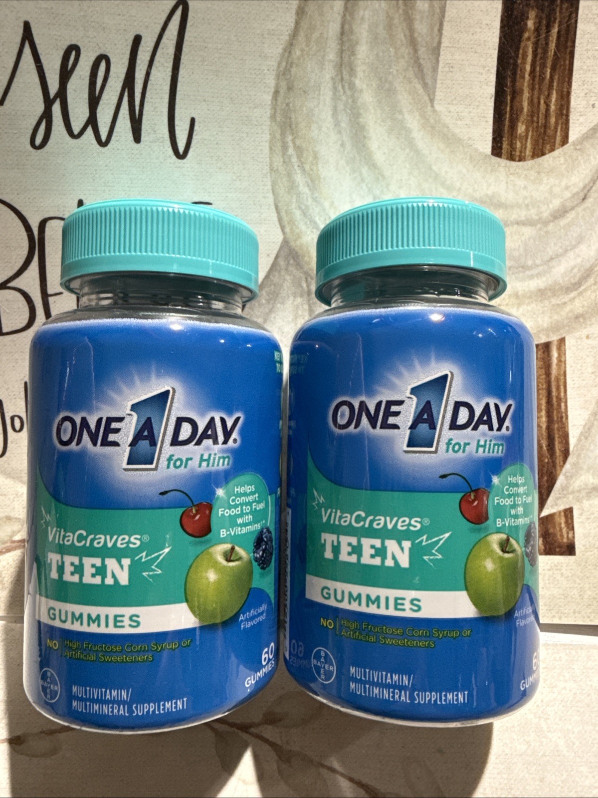 One A Day Teen for Him Multivitamin Gummies-60 Count (2 Pack) EXP 10/26