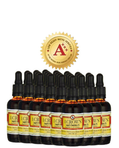 J.CROW’S® Lugol’s Solution of Iodine 2% 2 oz Professional Pack (24 bottles)