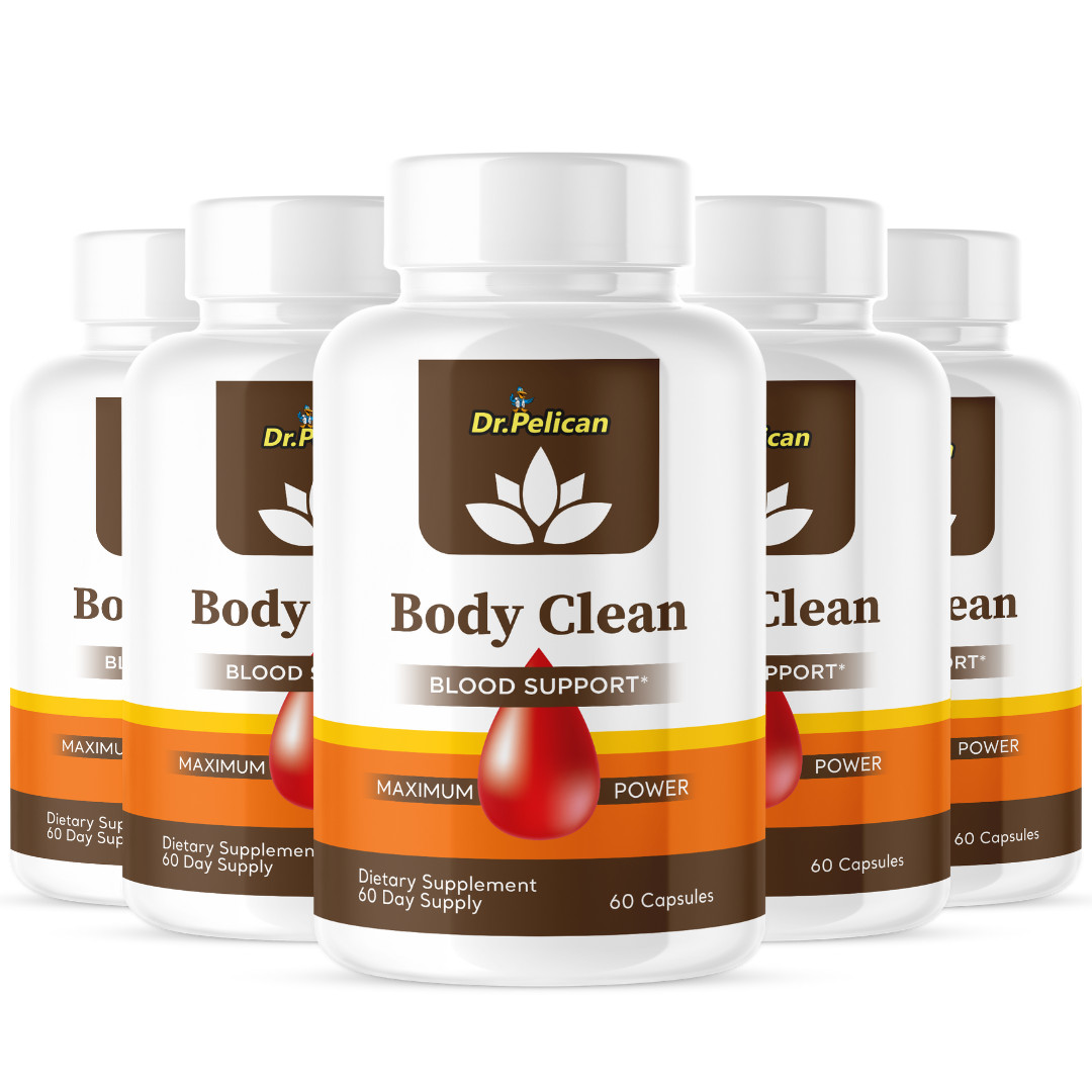Body Clean- Blood Support- 5 Bottles- 300 Capsules