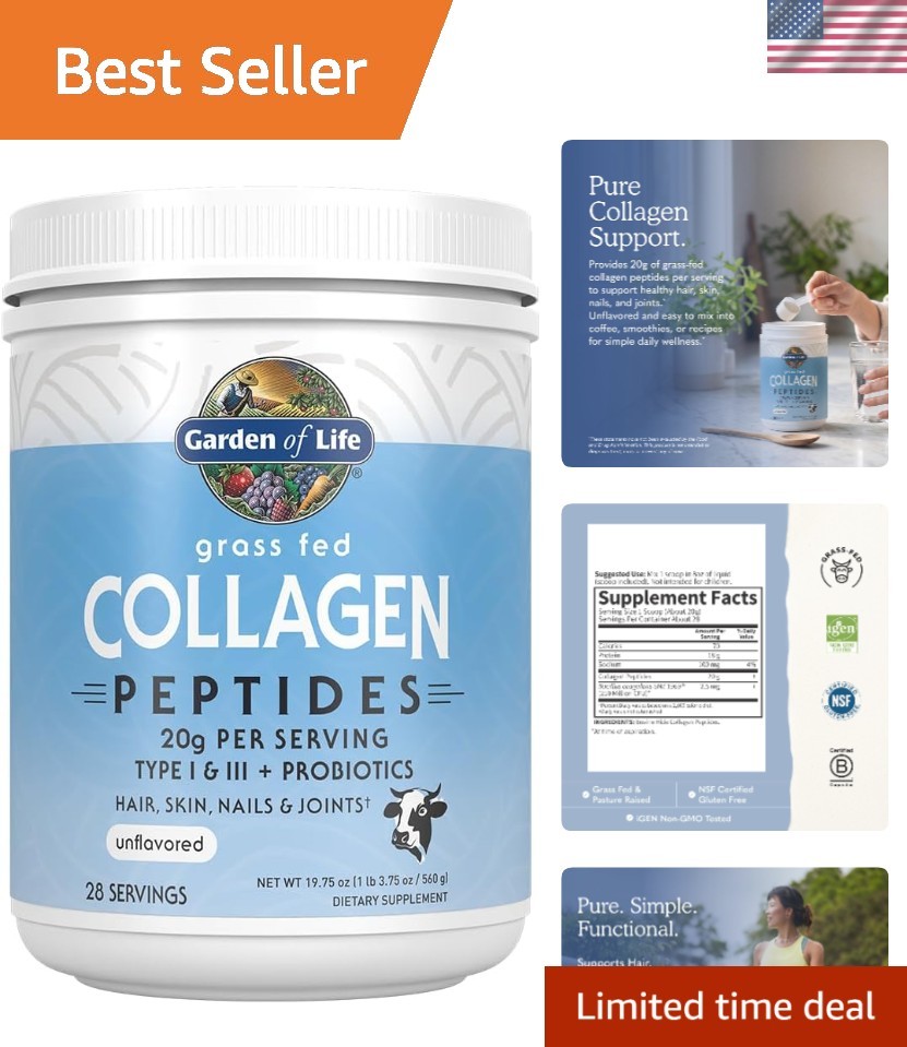 Clean Hydrolyzed Collagen Powder – Digestive Support & Skin Elasticity – 1.24lbs