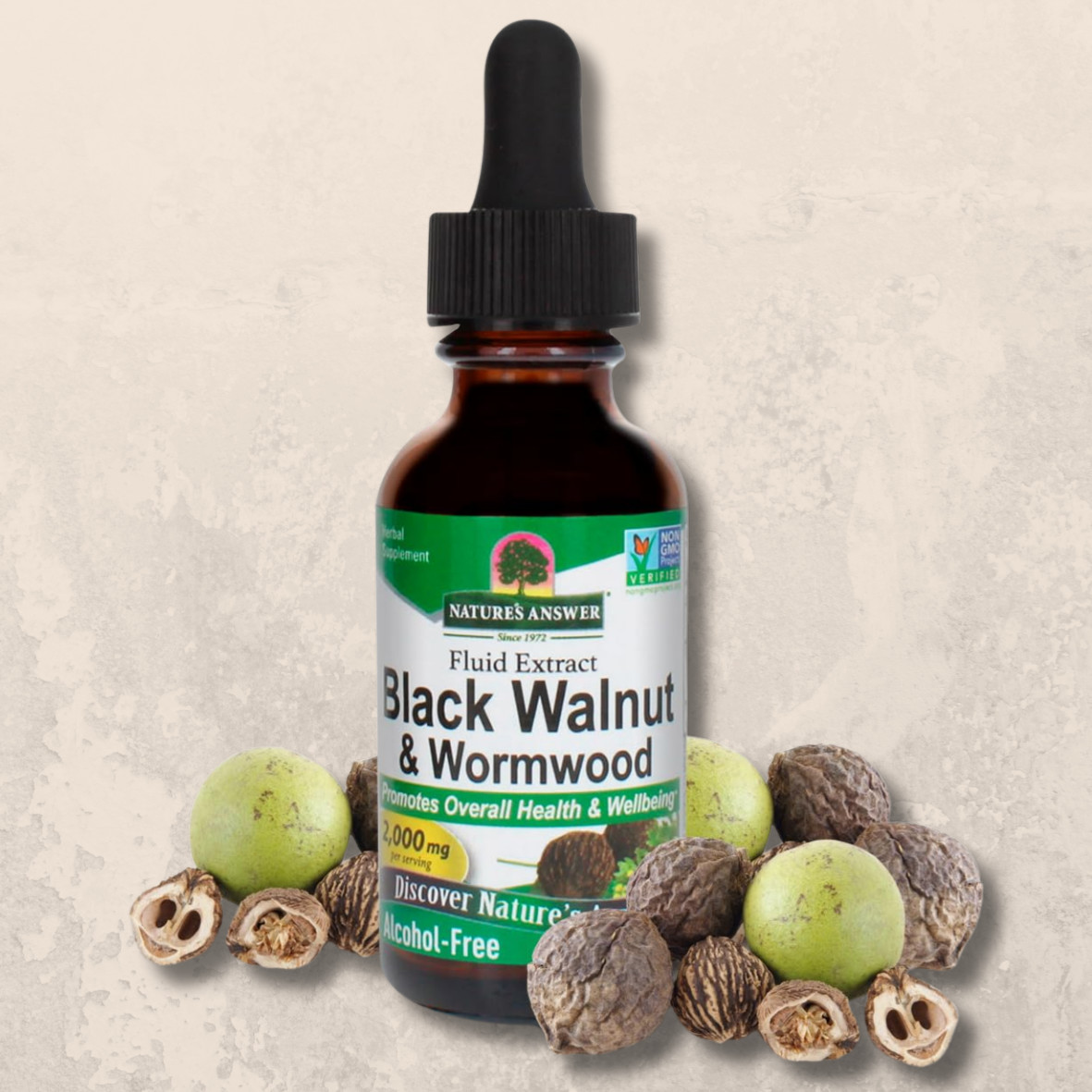 Black Walnut & Wormwood, Fluid Extract, Alcohol-Free, 1 fl oz (30 ml)