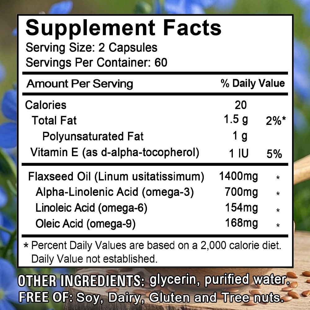 Flaxseed Oil Supplements Heart Health Enhance Immunity Improve Mood 120 Pills US
