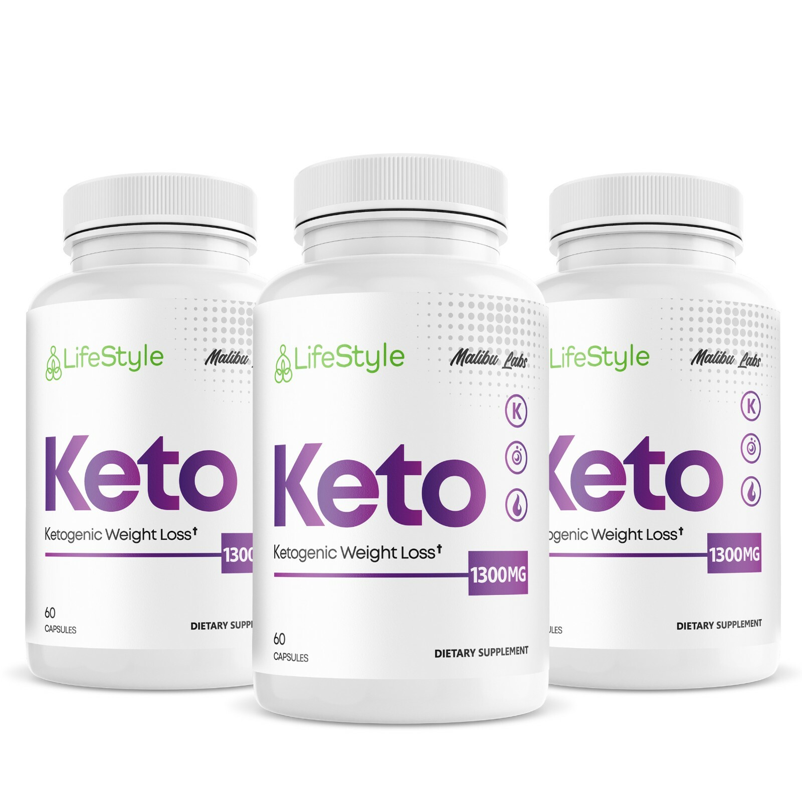 Lifestyle Keto Pills Diet Ketosis Fat Burner Weight Loss 180 Caps 3-Pack