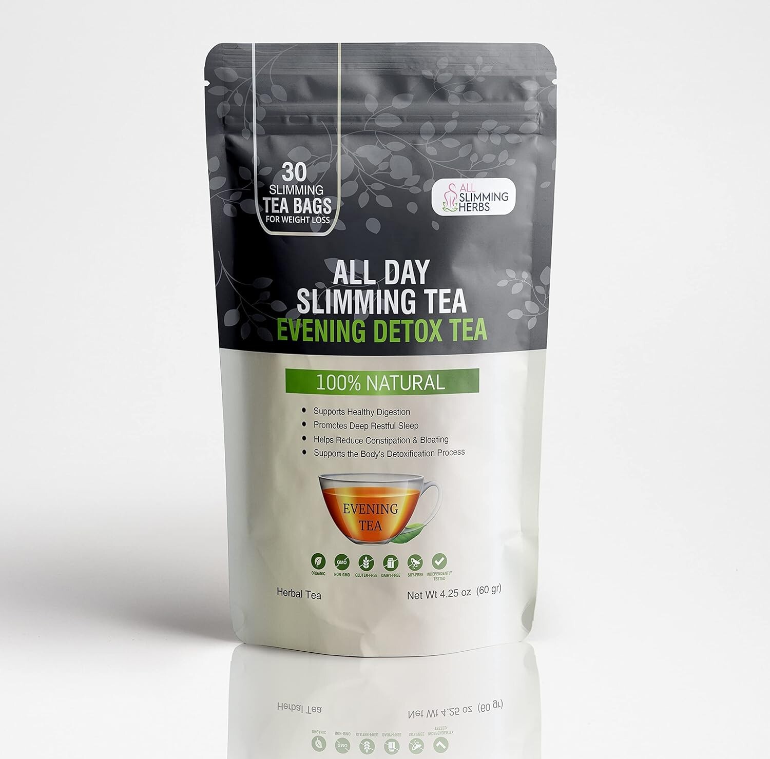 All Day Slimming Tea For Weight Loss – All Natural 30 Days Detox Tea That Fla…