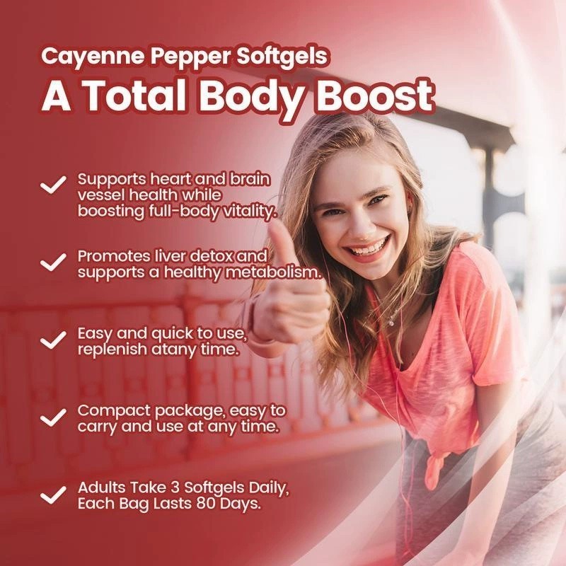 240 Softge /1-3 Bags Supplement, Softgels Cayenne Pepper Supports Leg Vein