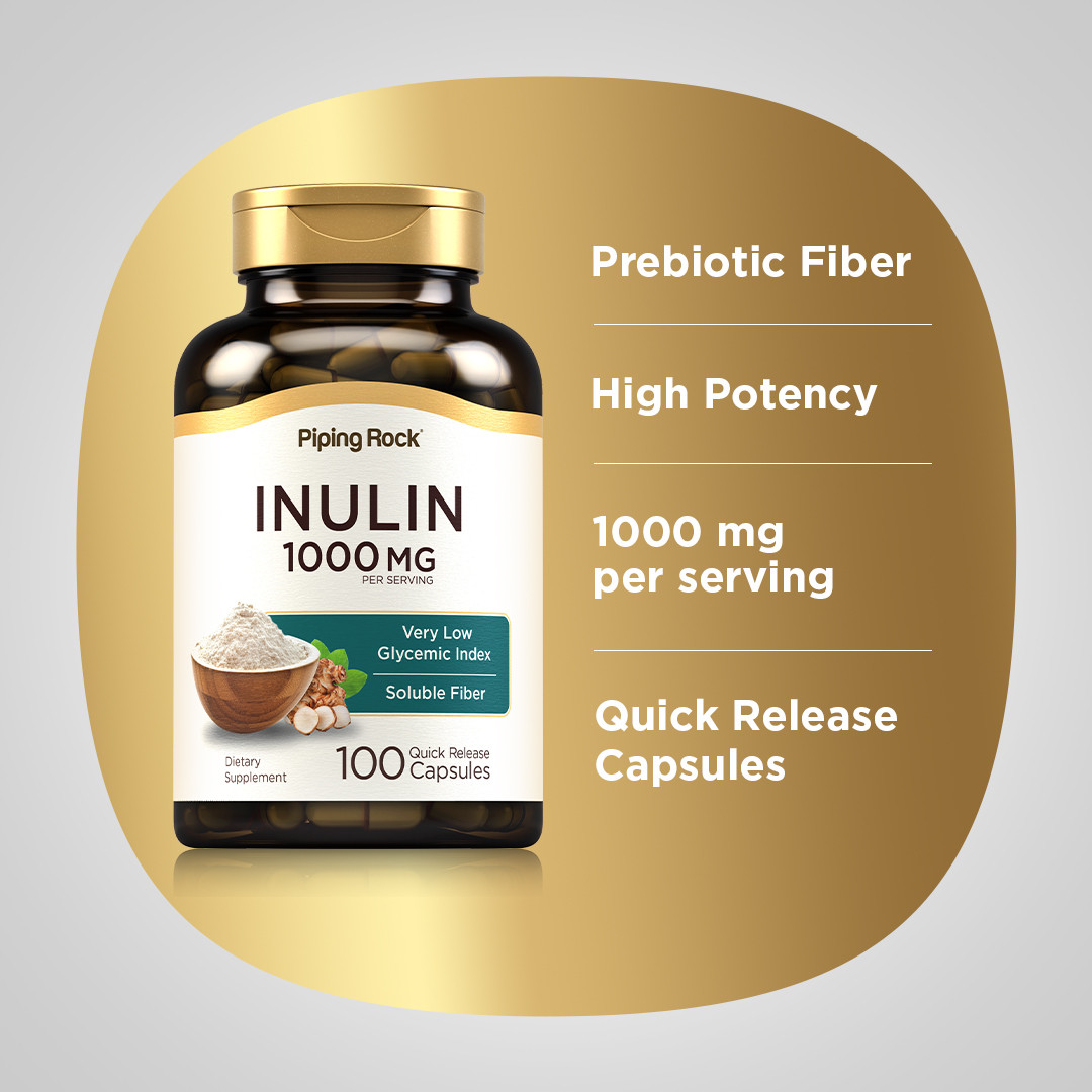 Inulin Capsules | 1000 mg | 100 Count | Non-GMO Supplement | by Piping Rock