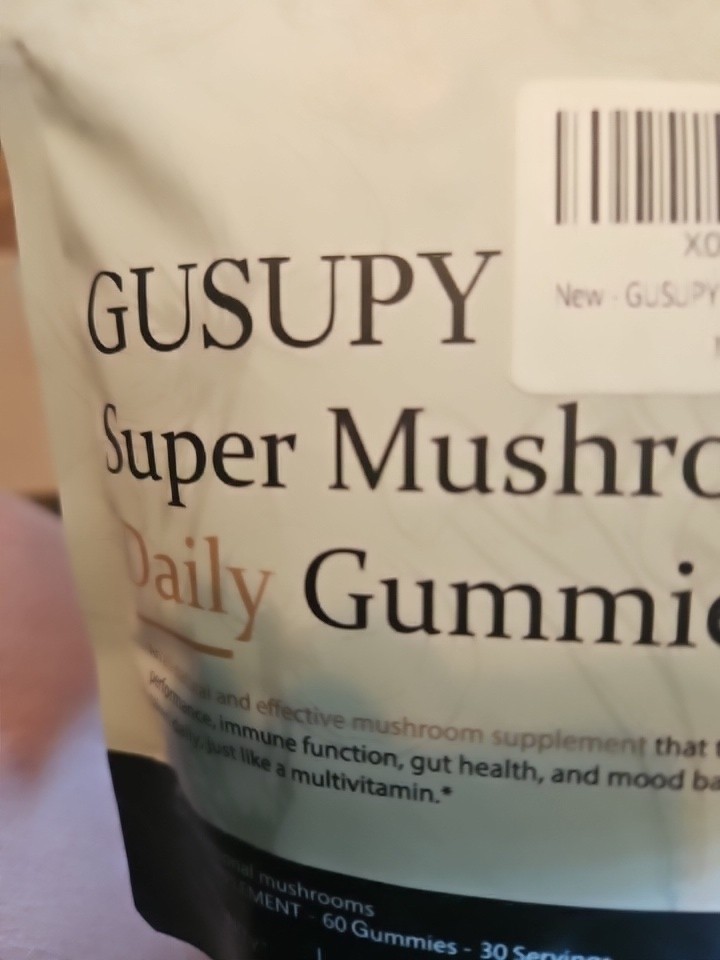 Gusupy Super Mushroom Daily Gummies 60 Count Wild Blueberry Flavor. Exp- 01/2028