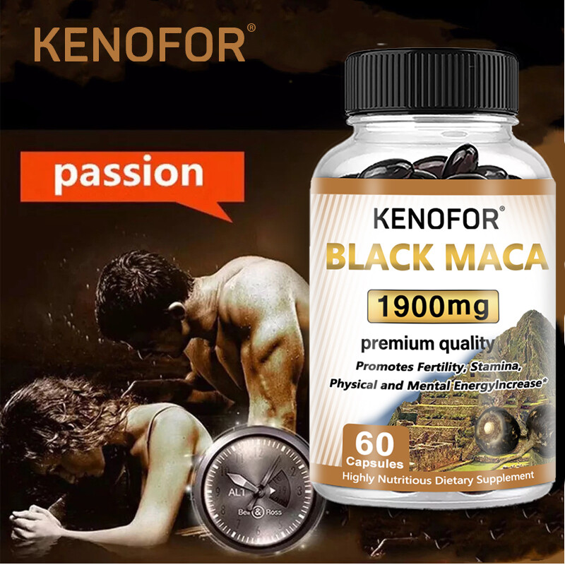 Organic Black Maca Capsules 1900 mg | Boost male energy, balance hormones