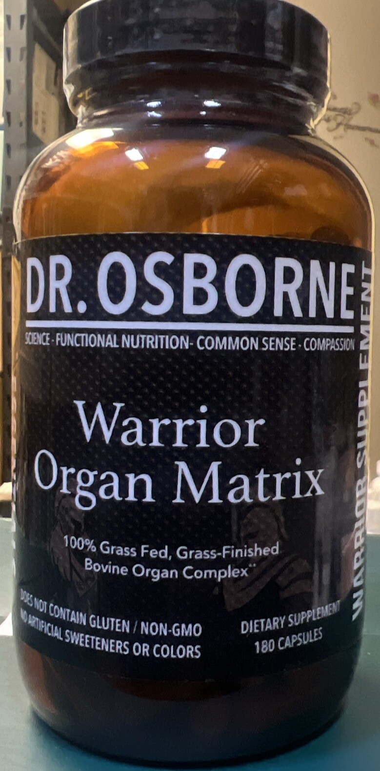 Dr. Osborne Warrior Organ Matrix – 180 Capsules – 100% Grass Fed Bovine Complex