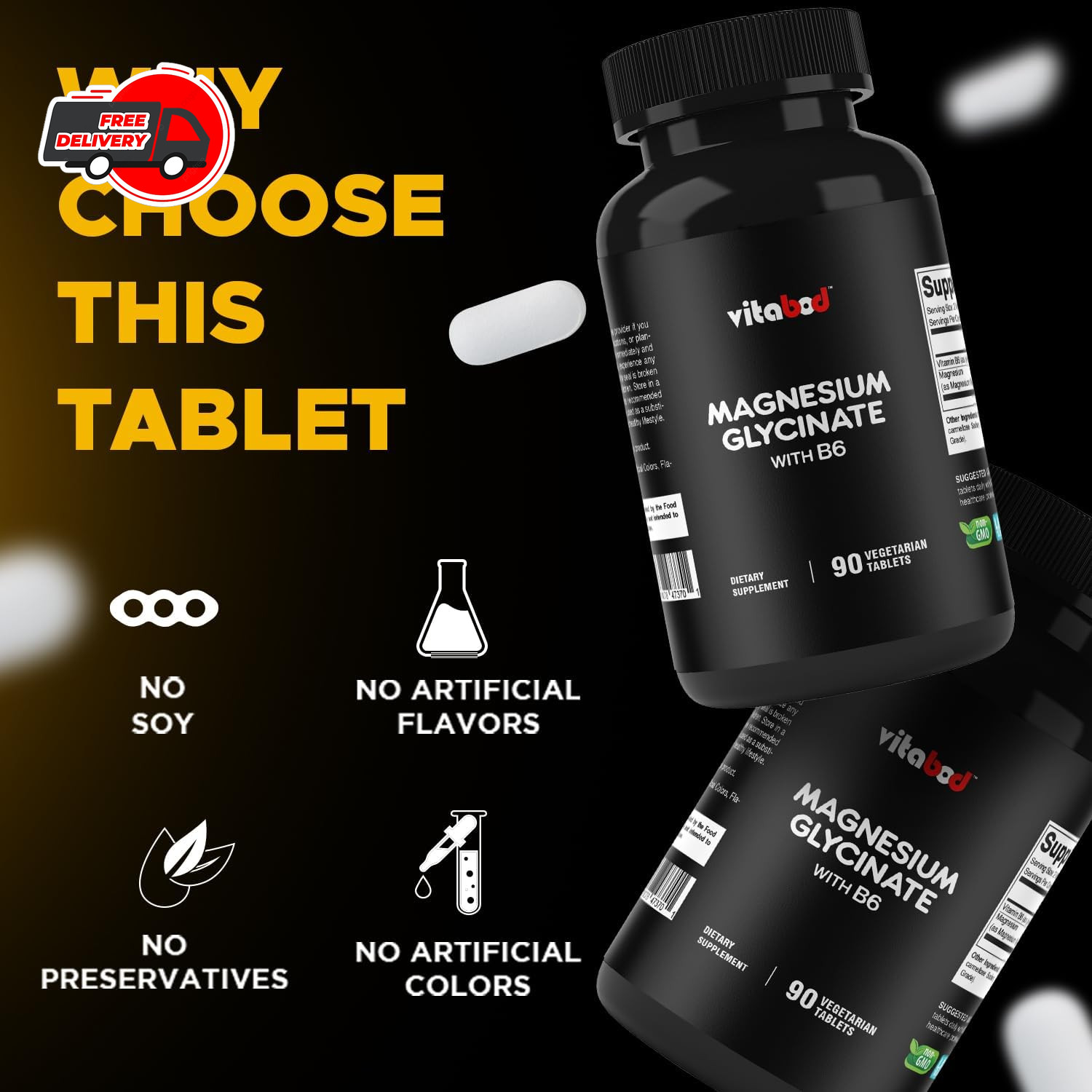 Glicinato De Magnesio De Maxima Potencia 1000 Mg 90Tablets