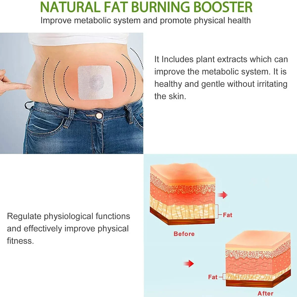 100PCS Slim Patch Weight Loss Detox Burn Fat Adhesive Diet Belly Slimming Pads