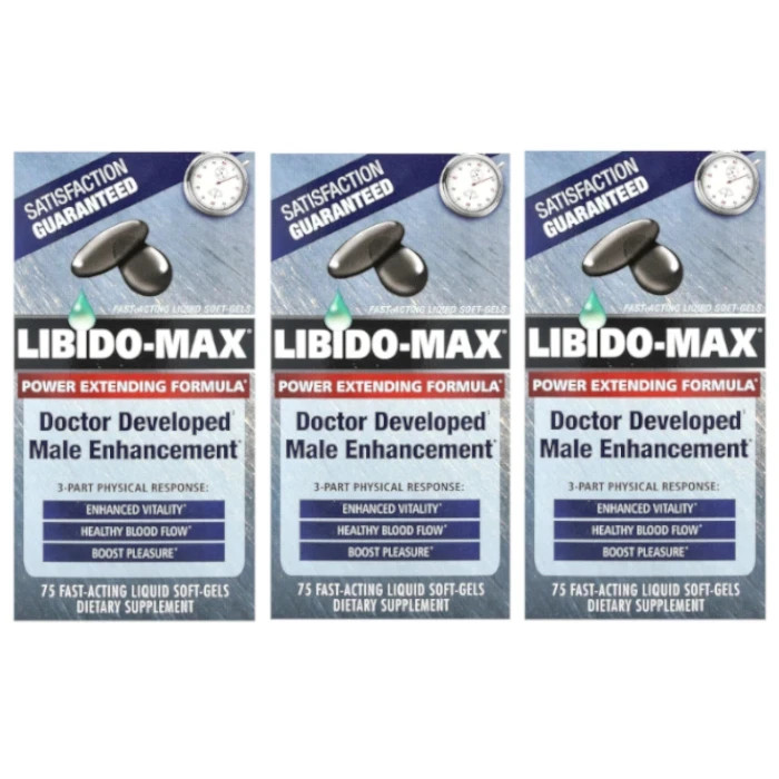 Applied Nutrition Libido-Max Fast-Acting Liquid Softgels 75 sgels (Pack of 3)