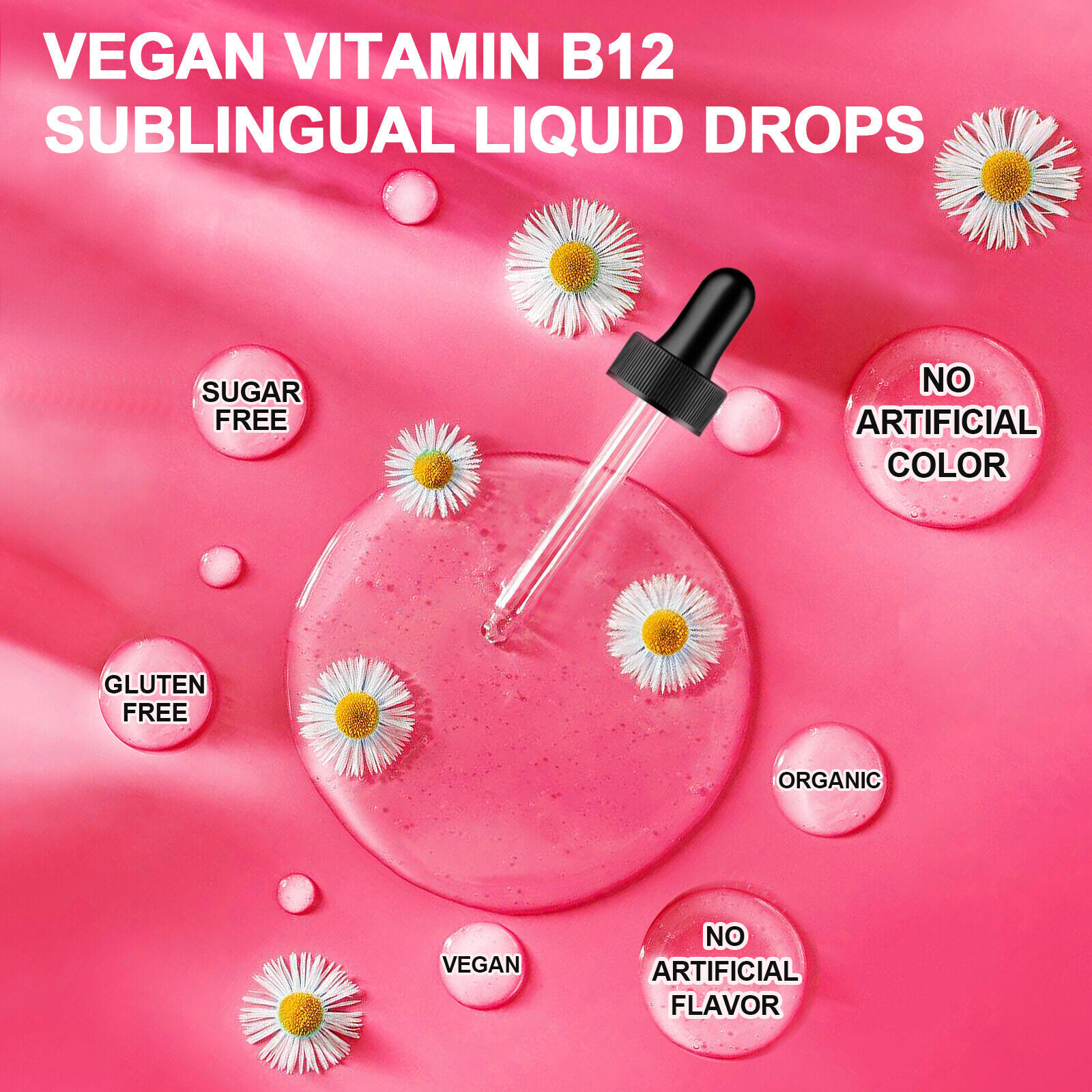 (4Pack)Vitamin B12 Supplement Liquid Drops Extra Strength Suport Immunity Energy