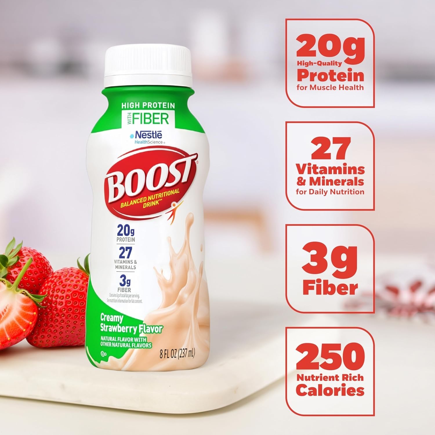 BOOST High Protein with Fiber Ready to Drink Complete Nutritional Drink, Creamy