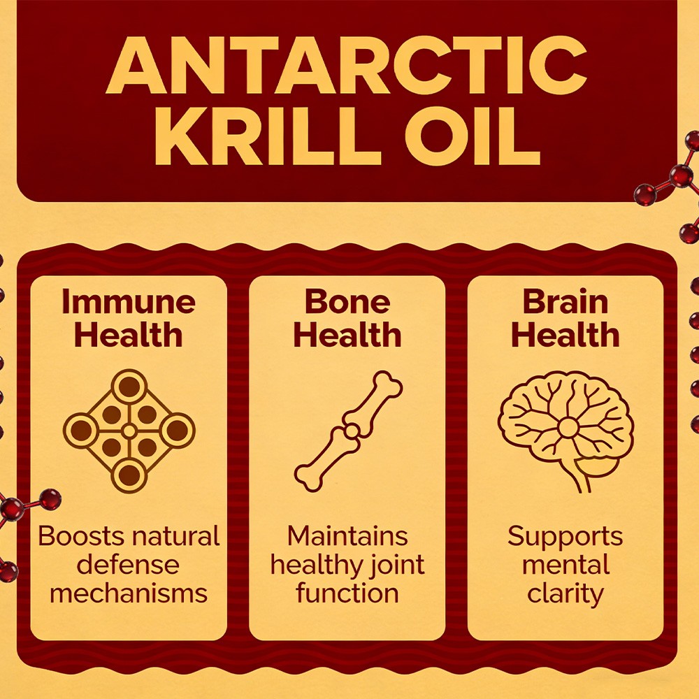 Krill Oil 1000mg-Omega-3 EPA DHA with Astaxanthin,Heart&Brain Health 30~120 Caps