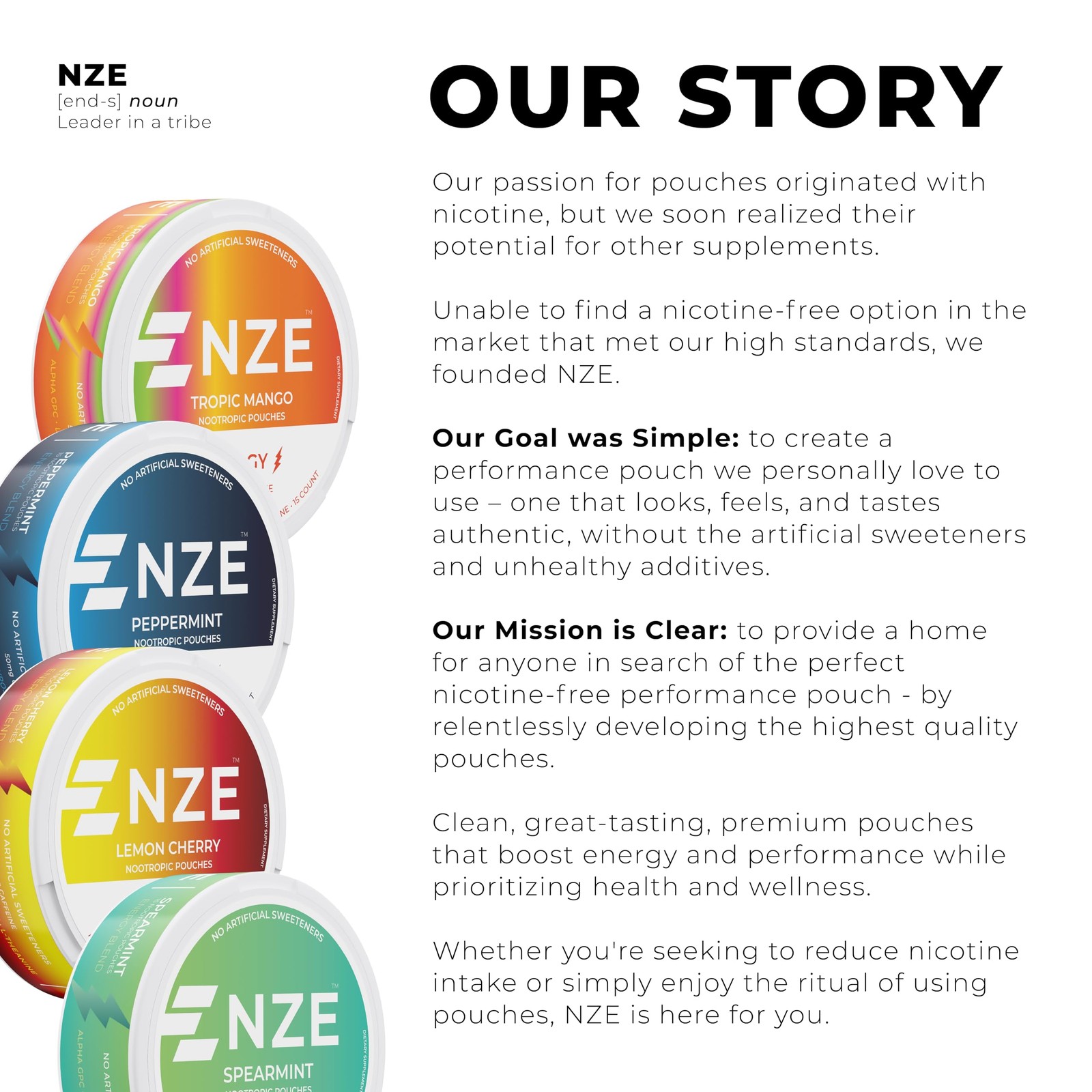 NZE Caffeine Nootropic Pouches Lemon Cherry Energy Pouches with 50mg Caffein…