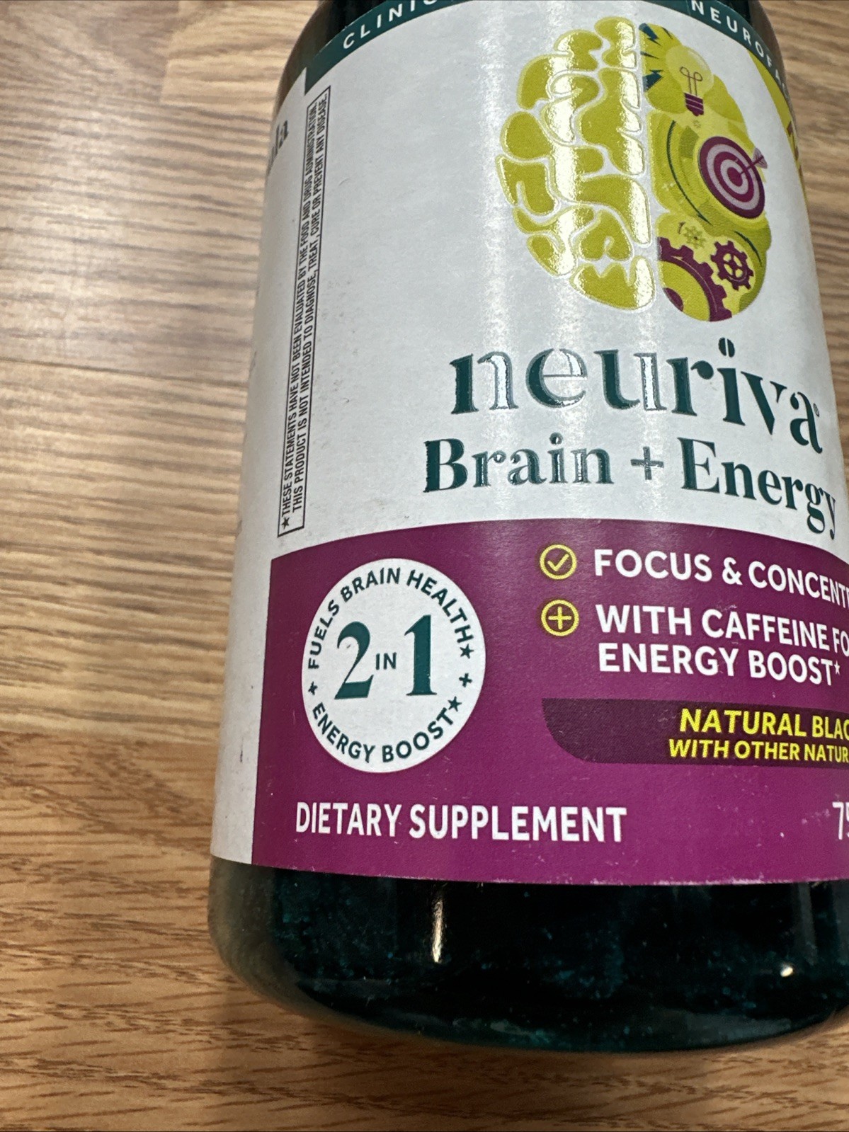 NEURIVA Brain + Energy Gummies Focus Concentration Vitamin B12 75 Ct Ex 09/2026