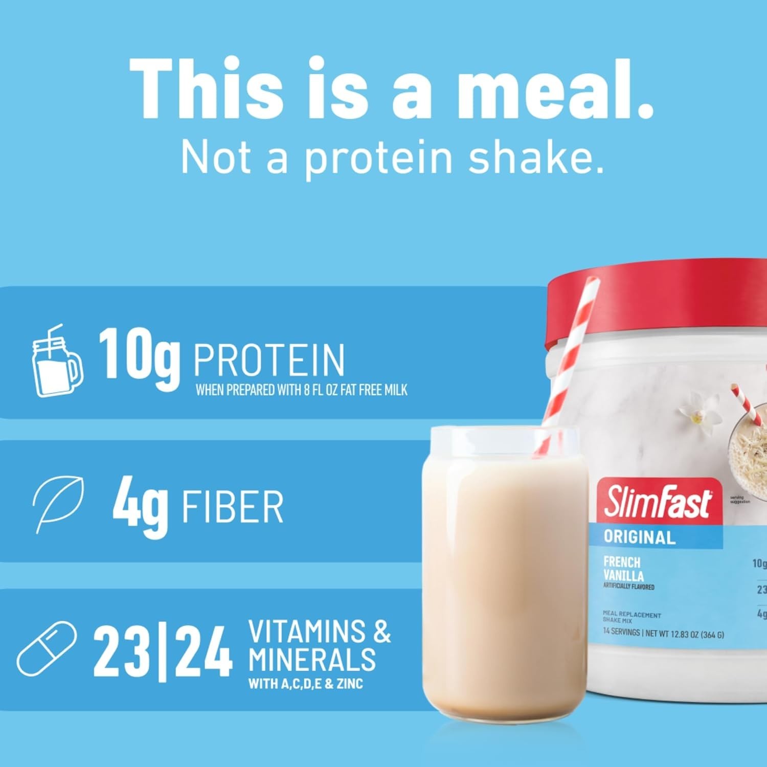 SlimFast Meal Replacement Powder, Shake Mix, Rich Chocolate Royale,12.83 Oz