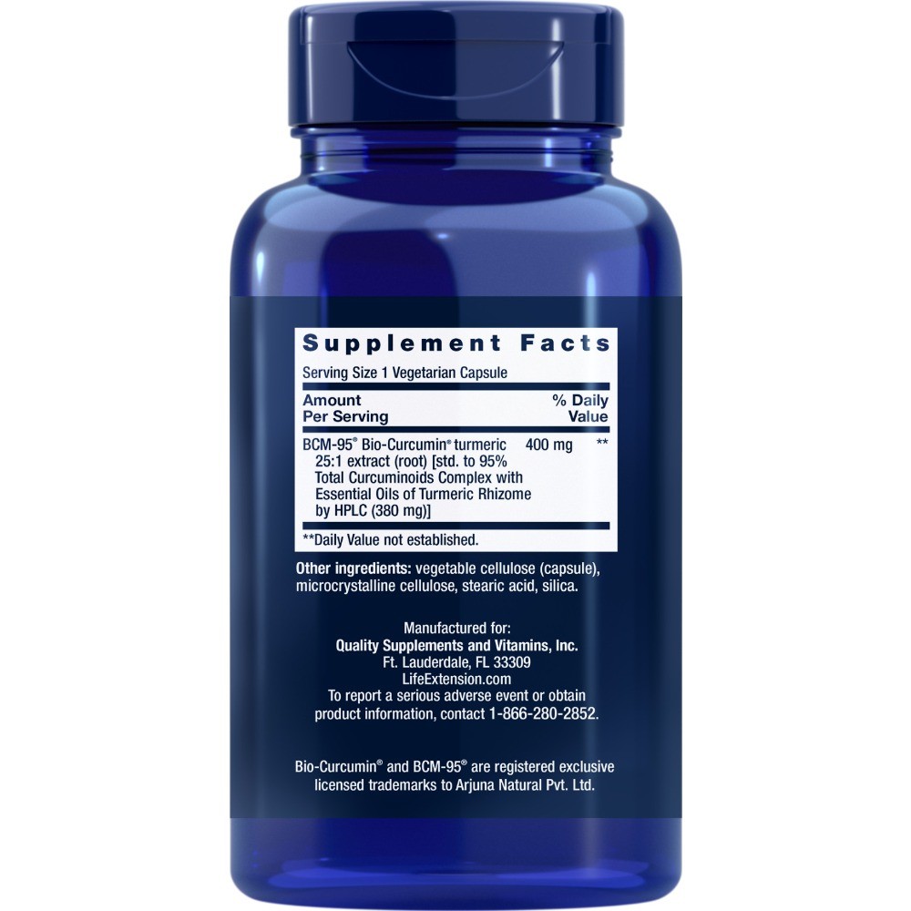 1 PACK-Life Extension Super Bio-Curcumin Turmeric Extract, 400mg, BCM-95 60 Caps